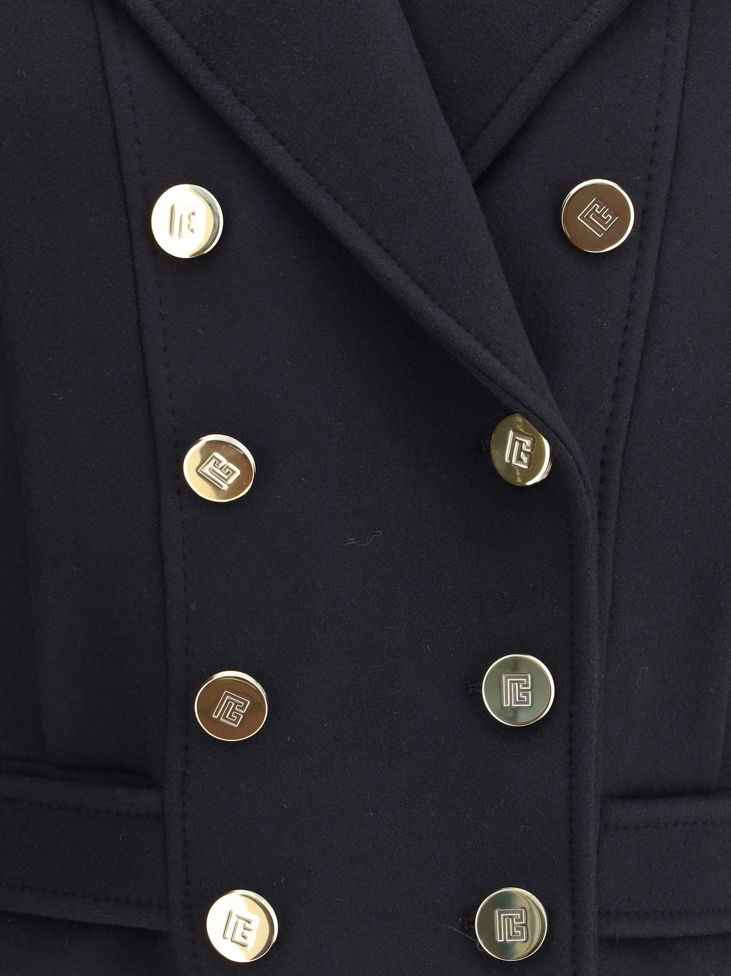 BALMAIN 36 wool double-breasted coat