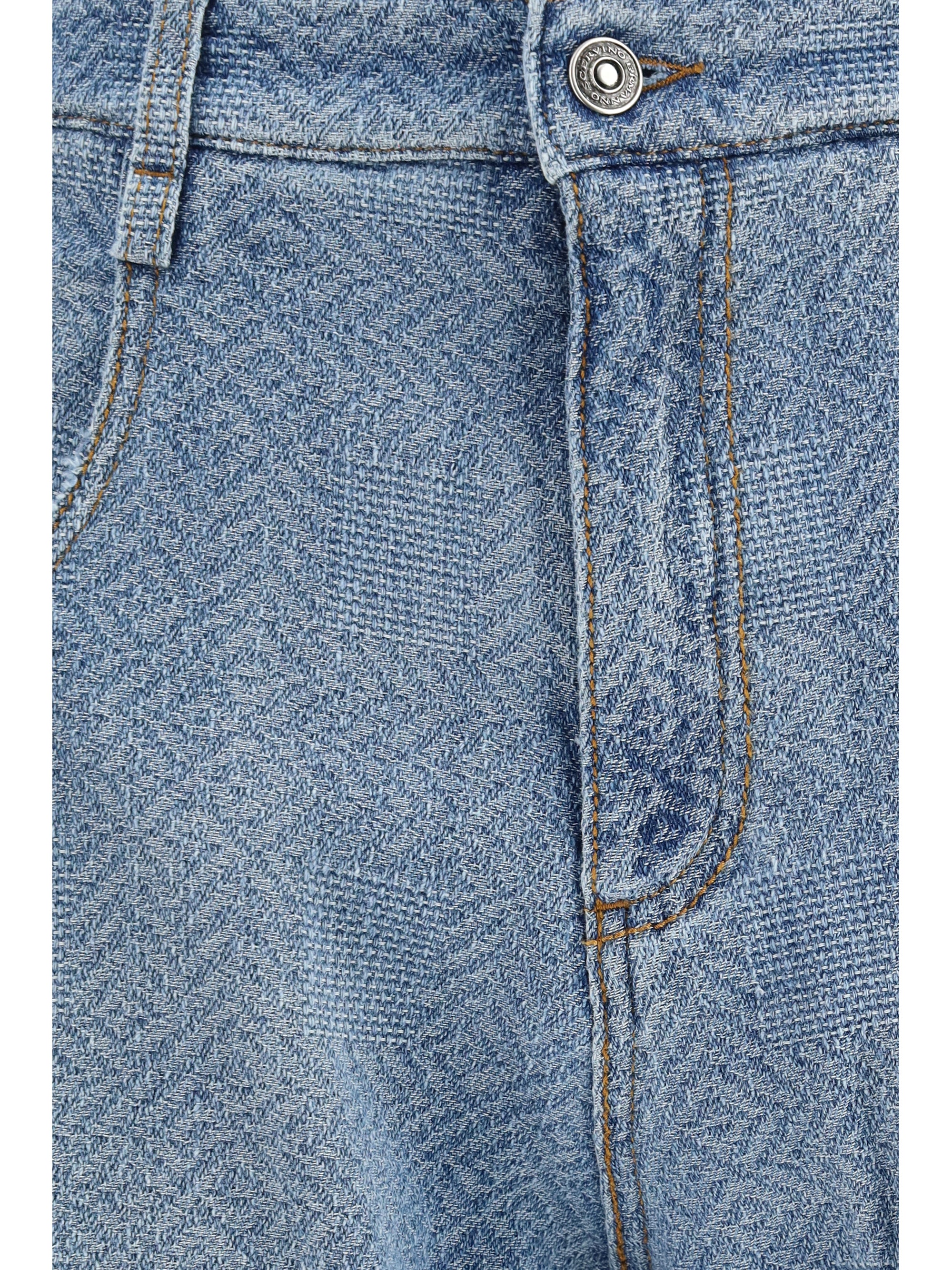 baggy jeans in pure cotton with resca pattern