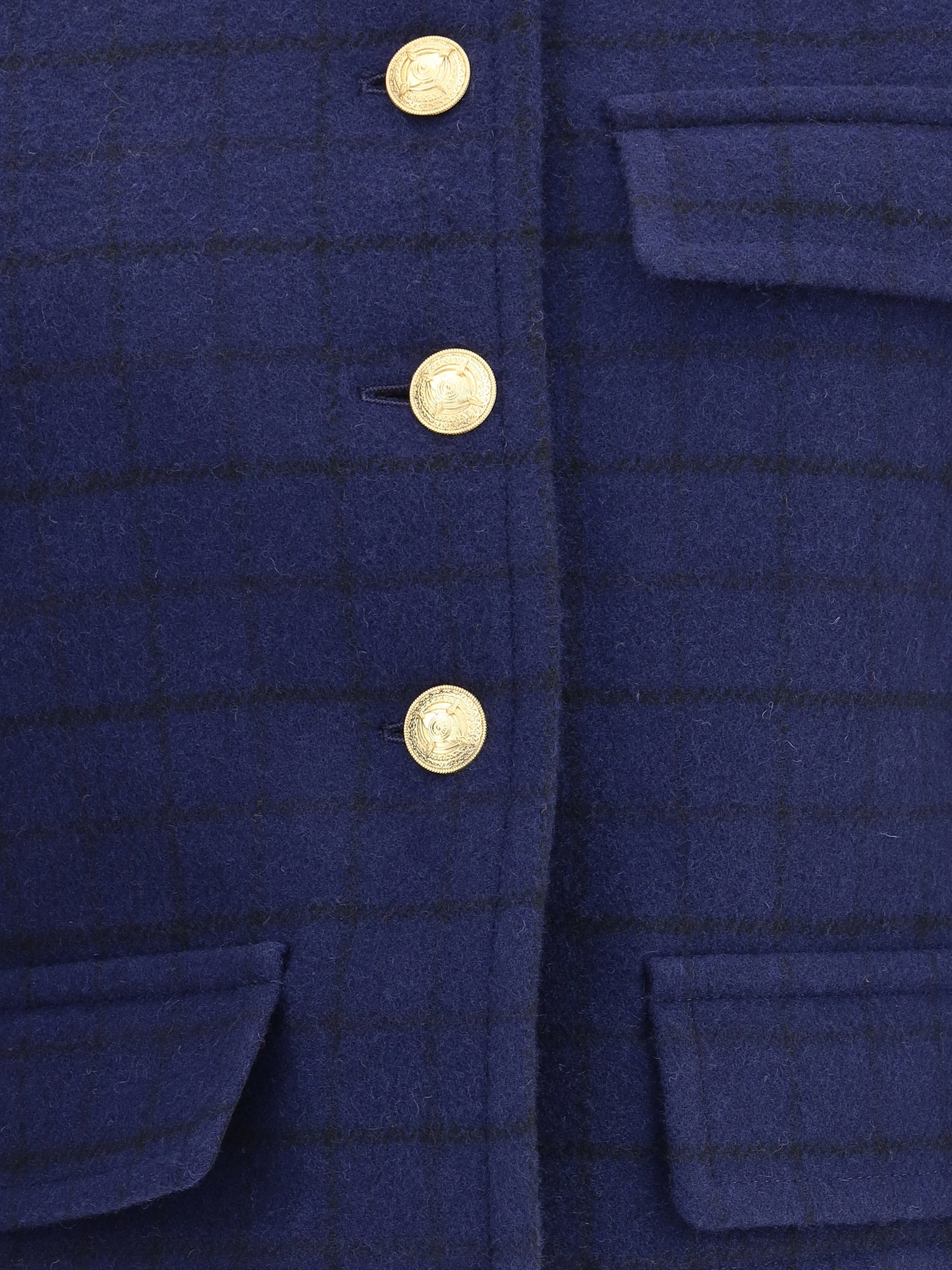 CHLOÉ 40 boxy jacket in wool plaid 