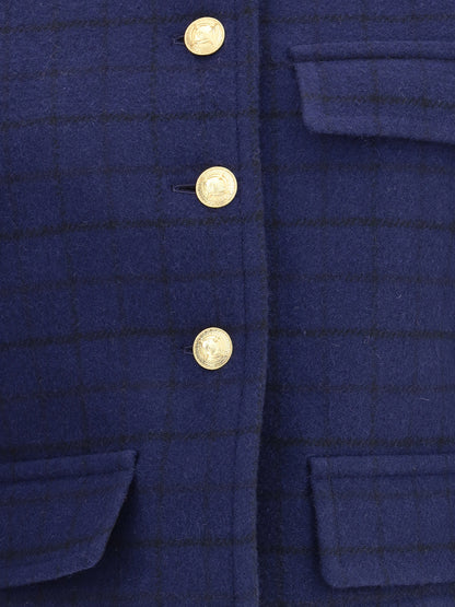 CHLOÉ 40 boxy jacket in wool plaid 