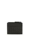 intrecciato zip card holder