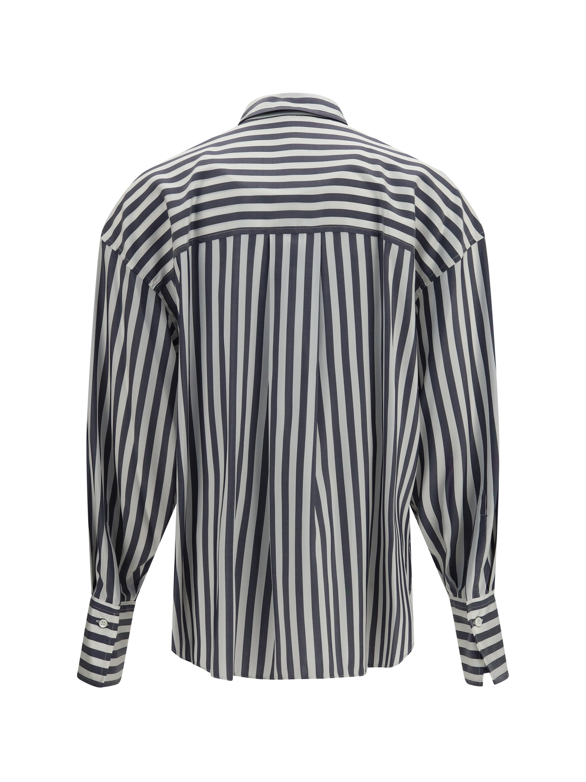 silk poplin striped shirt