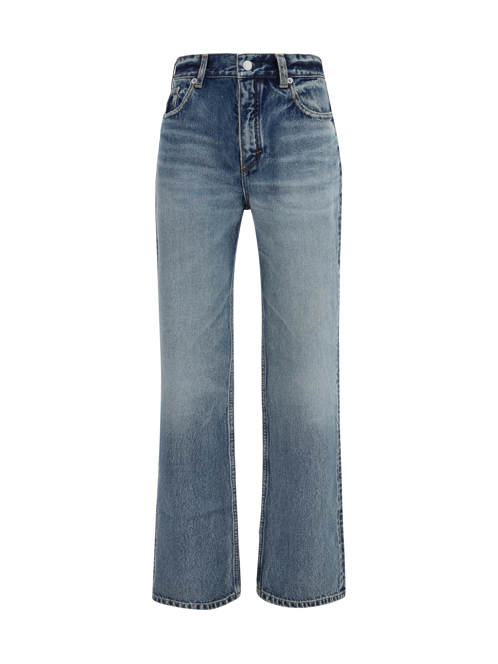 straight-leg denim jeans
