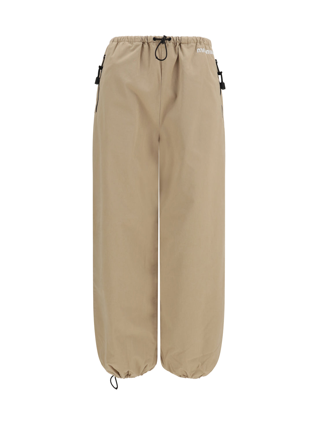 MIU MIU 38 elasticated waist and hem cotton gabardine pants