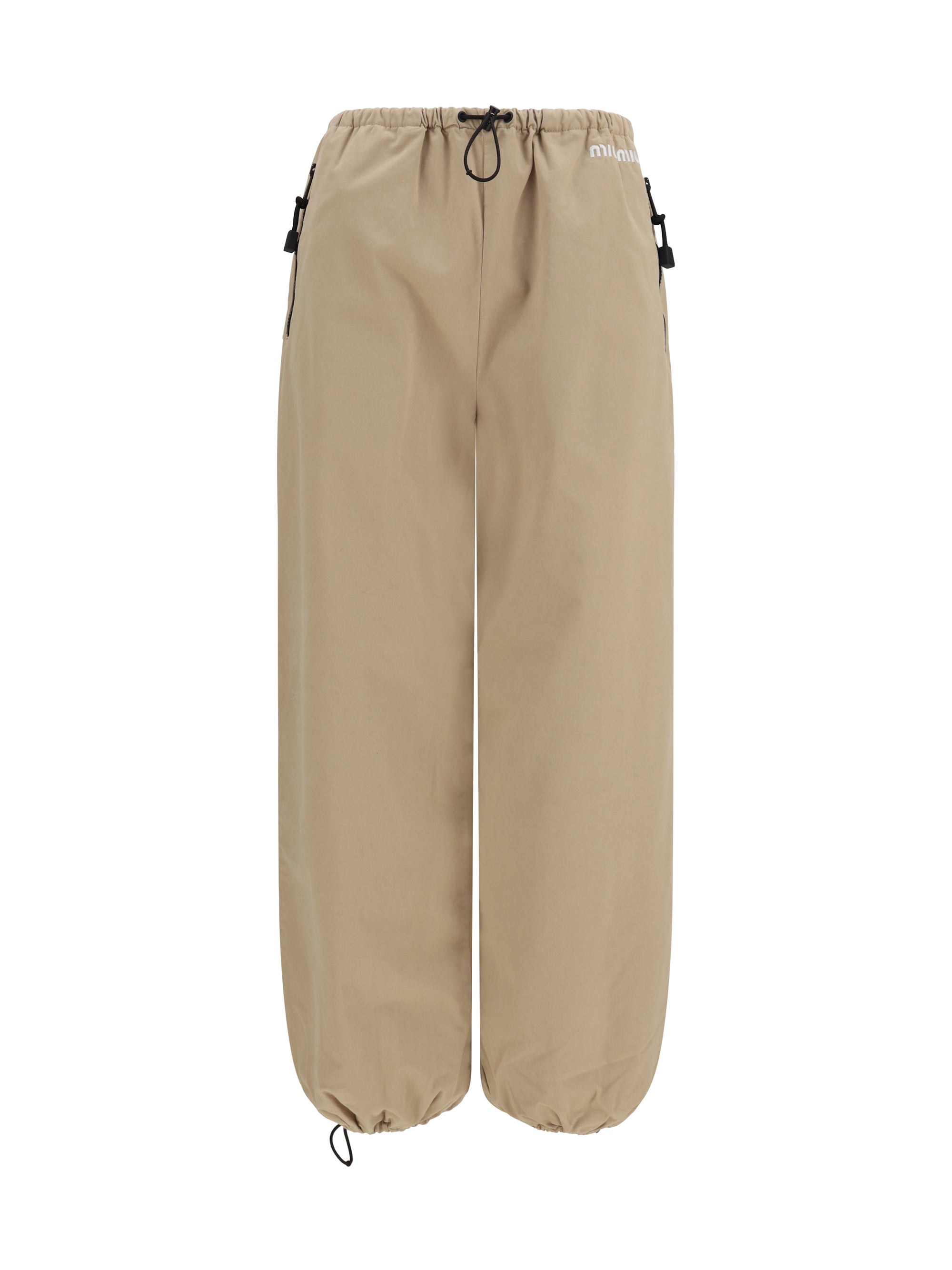 elasticated waist and hem cotton gabardine pants