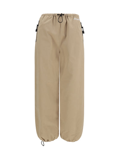 elasticated waist and hem cotton gabardine pants