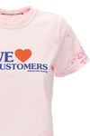 we love our customers tie-dye-effect cotton t-shirt