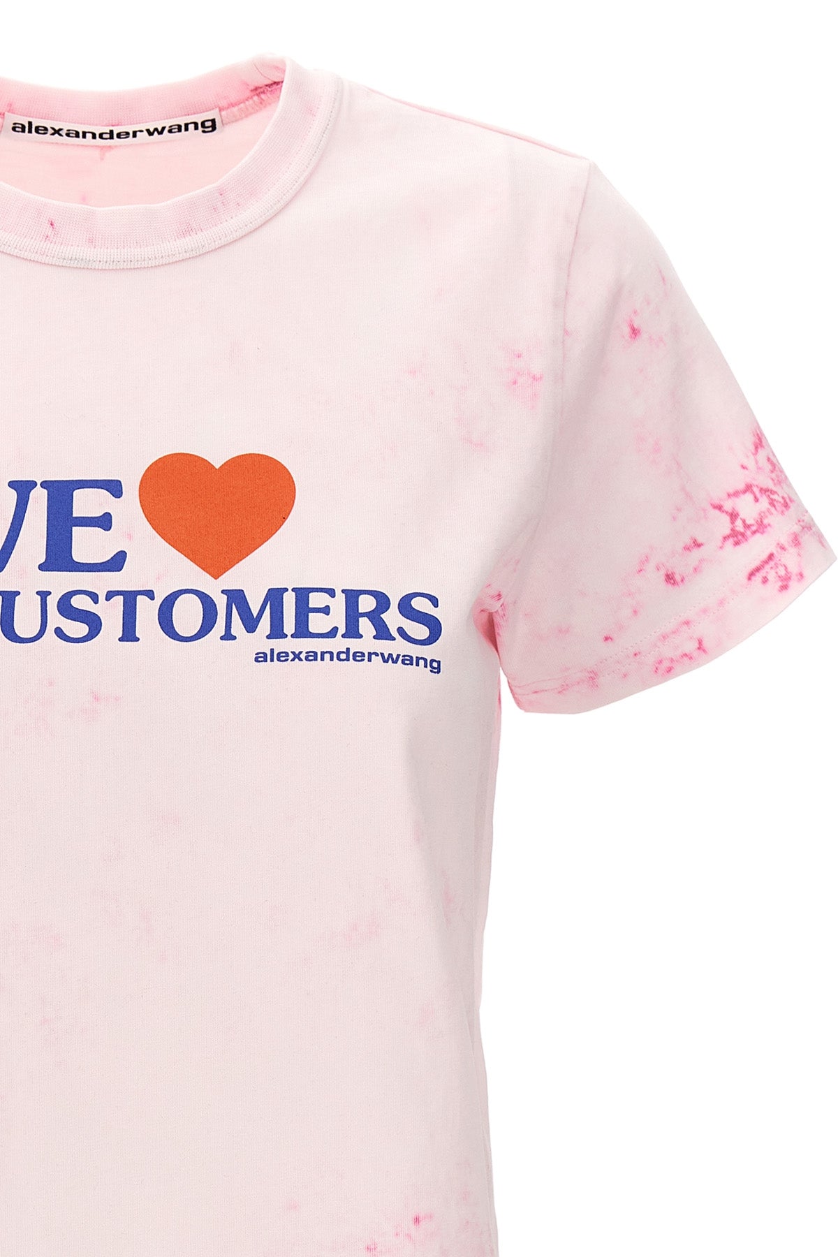 we love our customers tie-dye-effect cotton t-shirt