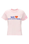 we love our customers tie-dye-effect cotton t-shirt