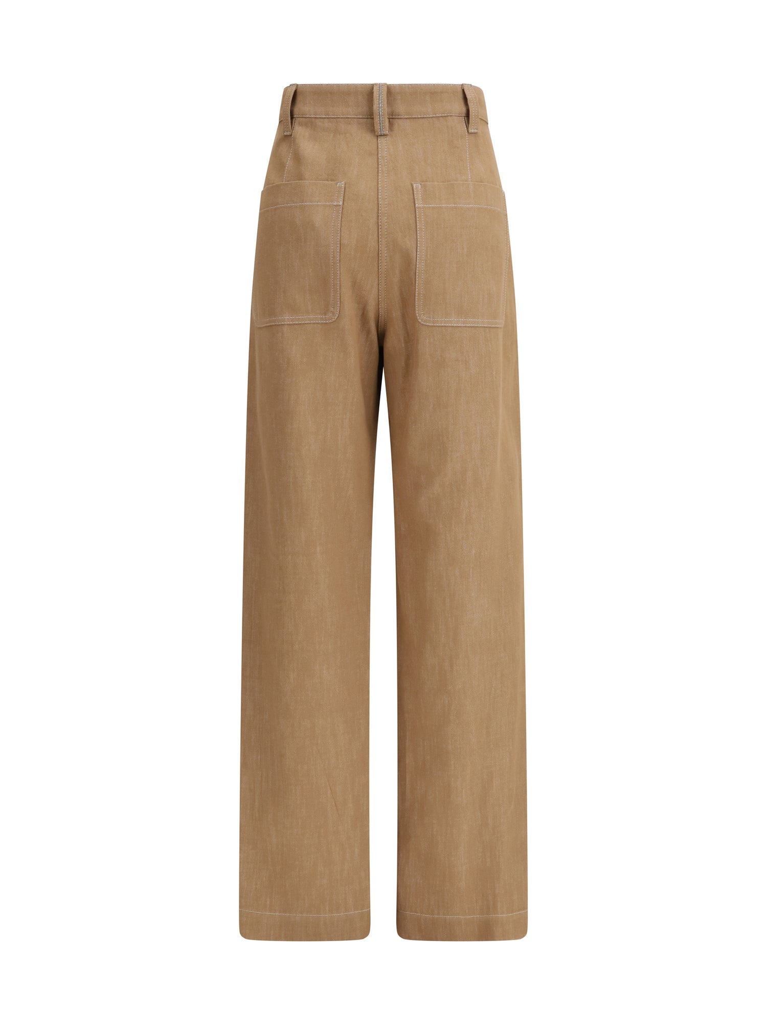 BRUNELLO CUCINELLI 40 denim-effect twill wide pants