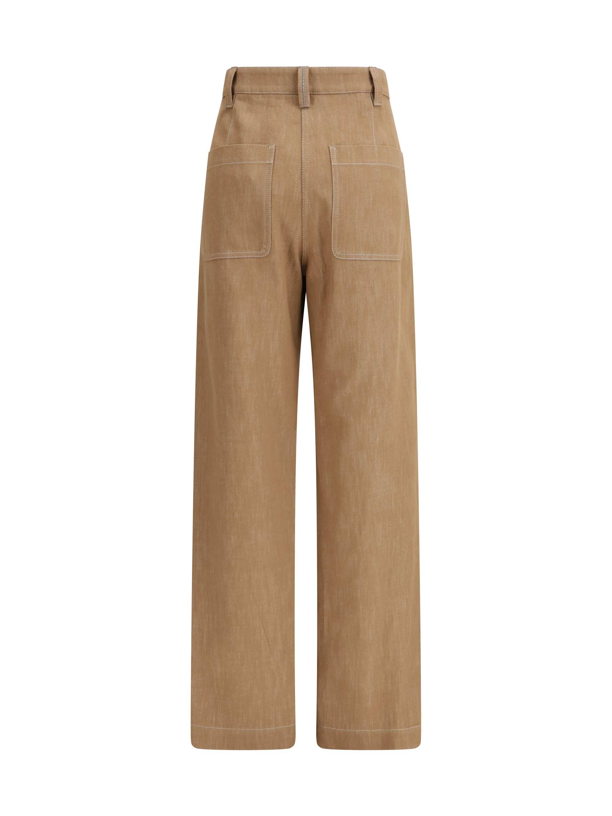 BRUNELLO CUCINELLI 40 denim-effect twill wide pants