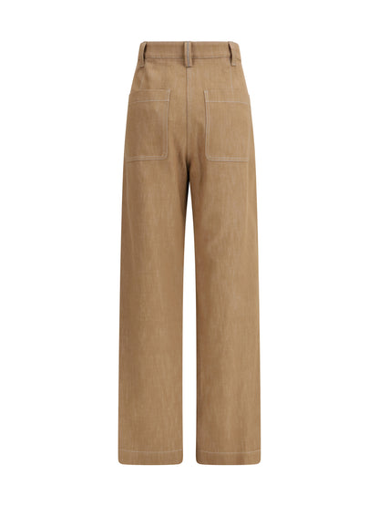 BRUNELLO CUCINELLI 40 denim-effect twill wide pants