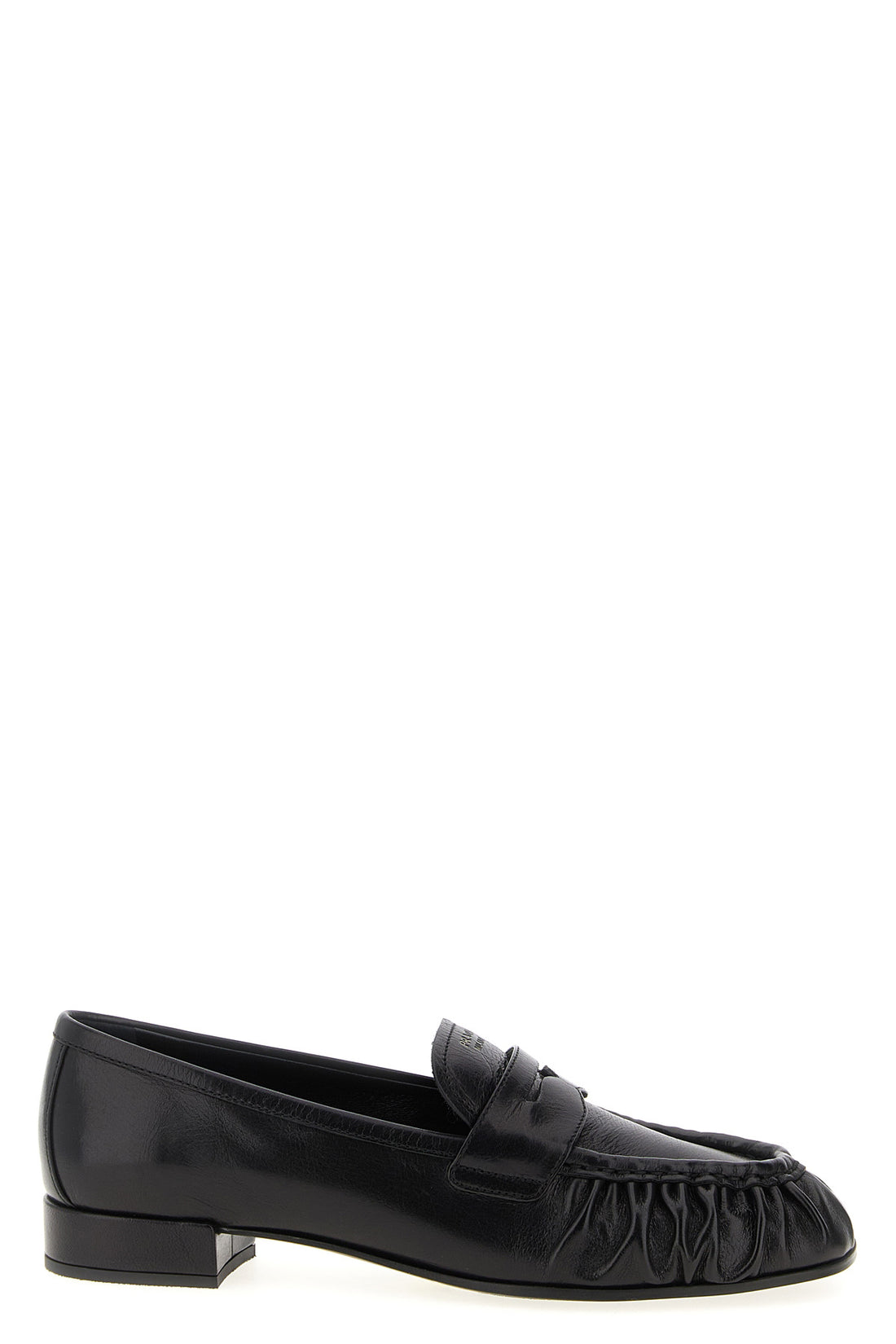 PRADA 37 buffalo leather loafers
