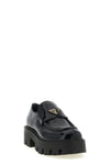 the prada black brushed leather loafers redefine the codes of classic footwear t