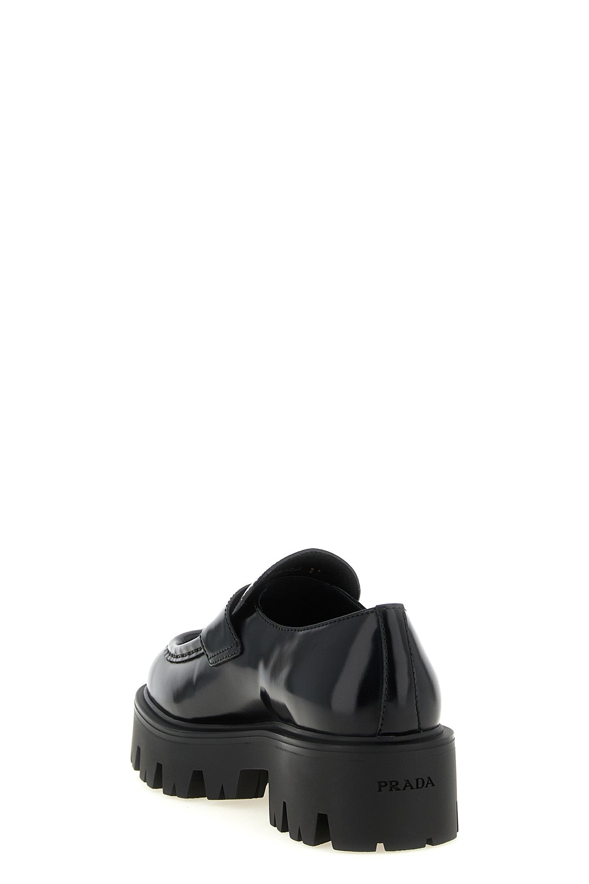 the prada black brushed leather loafers redefine the codes of classic footwear t