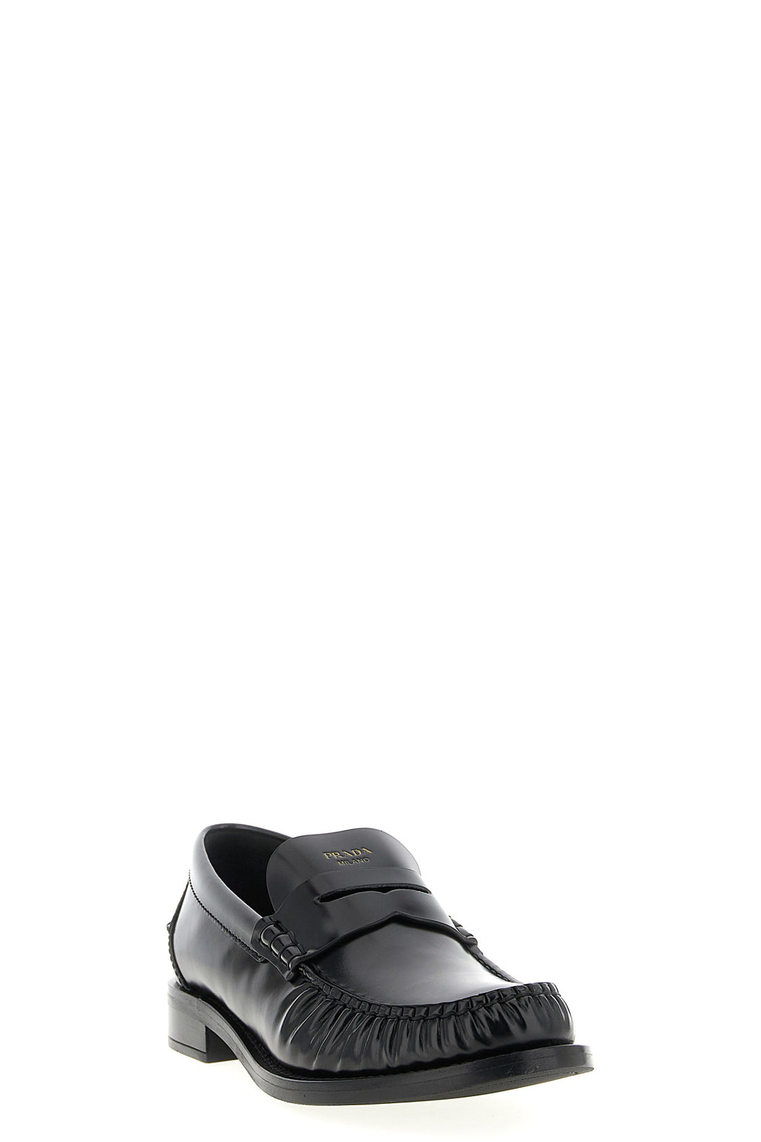 PRADA 36 brushed leather loafers