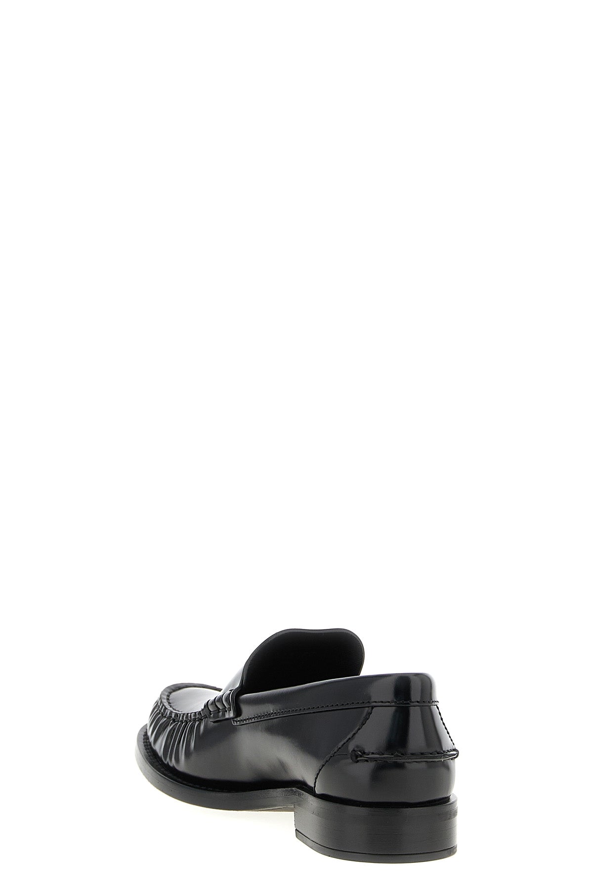 brushed leather loafers