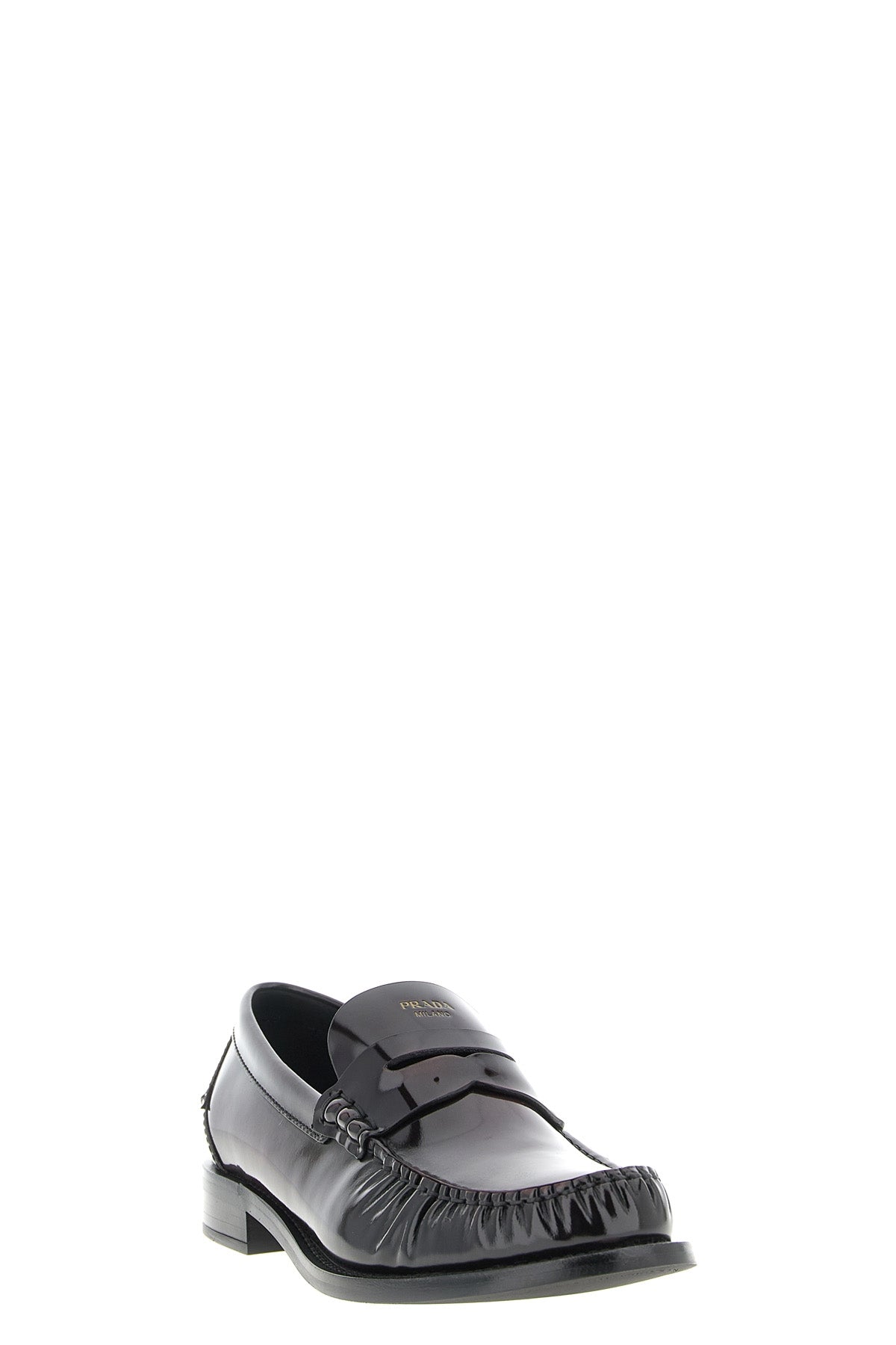 brushed leather loafers