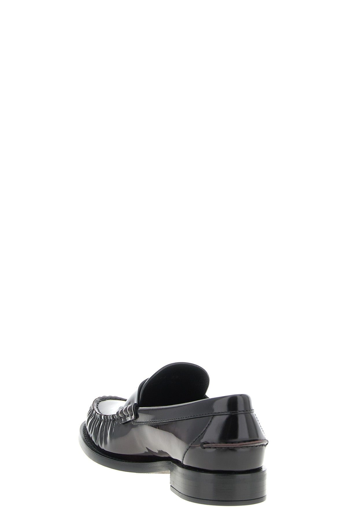 brushed leather loafers