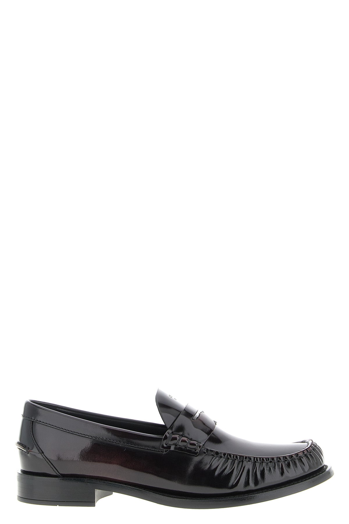 brushed leather loafers