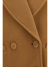 double-breasted herringbone wool short coat