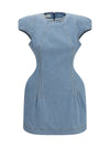 short-sleeve denim mini dress
