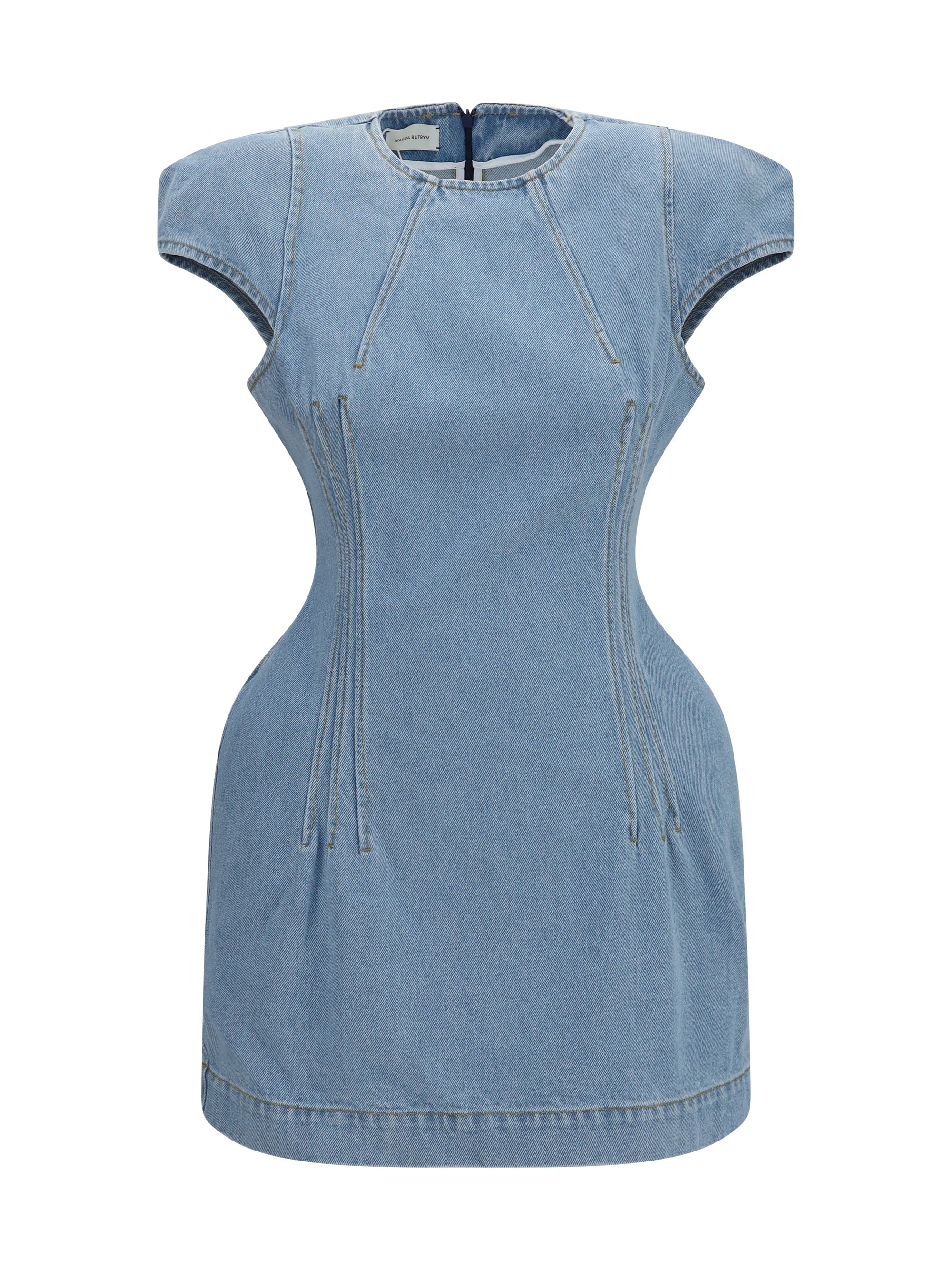short-sleeve denim mini dress