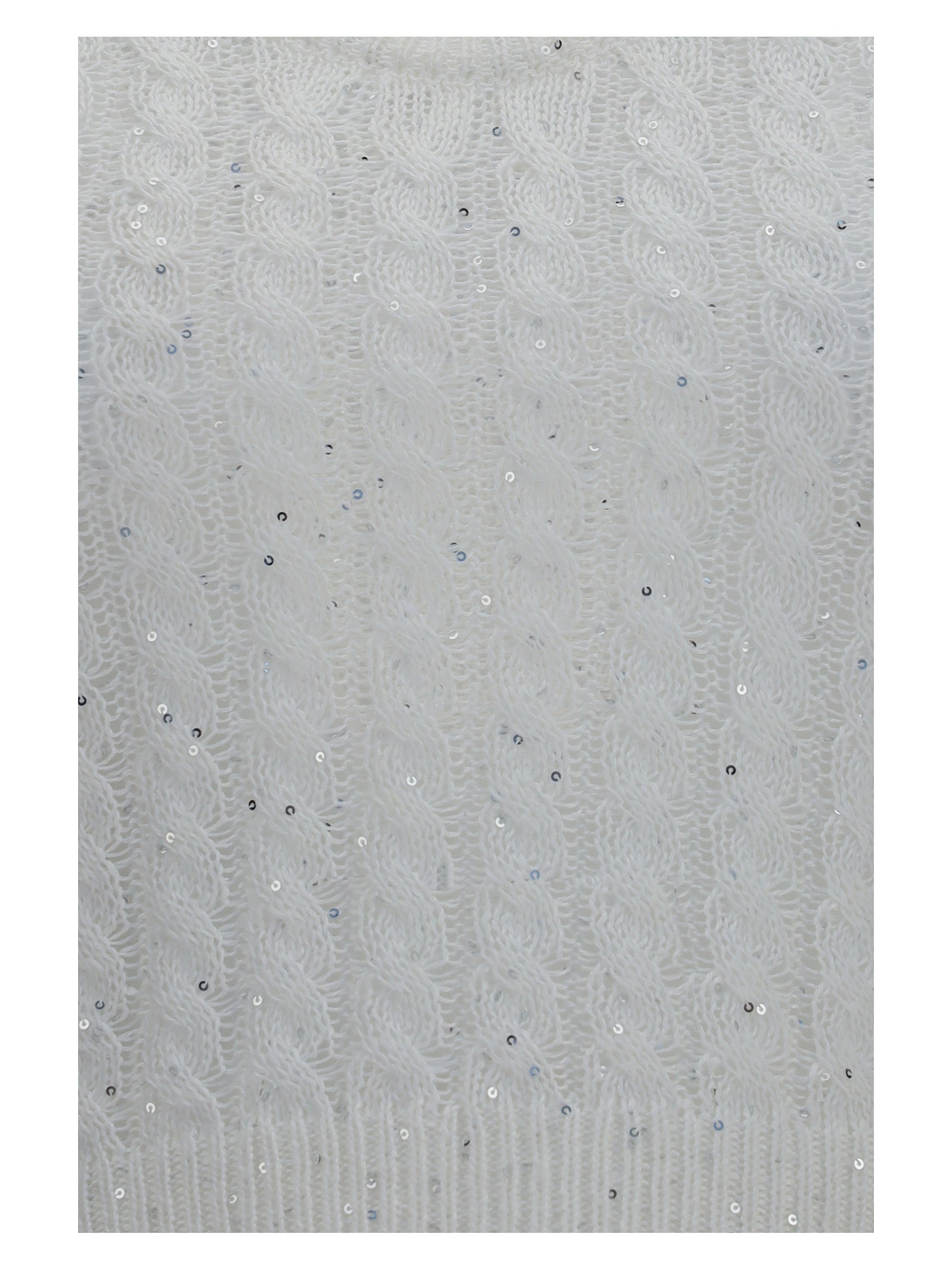 white linen knit tank top with sequins