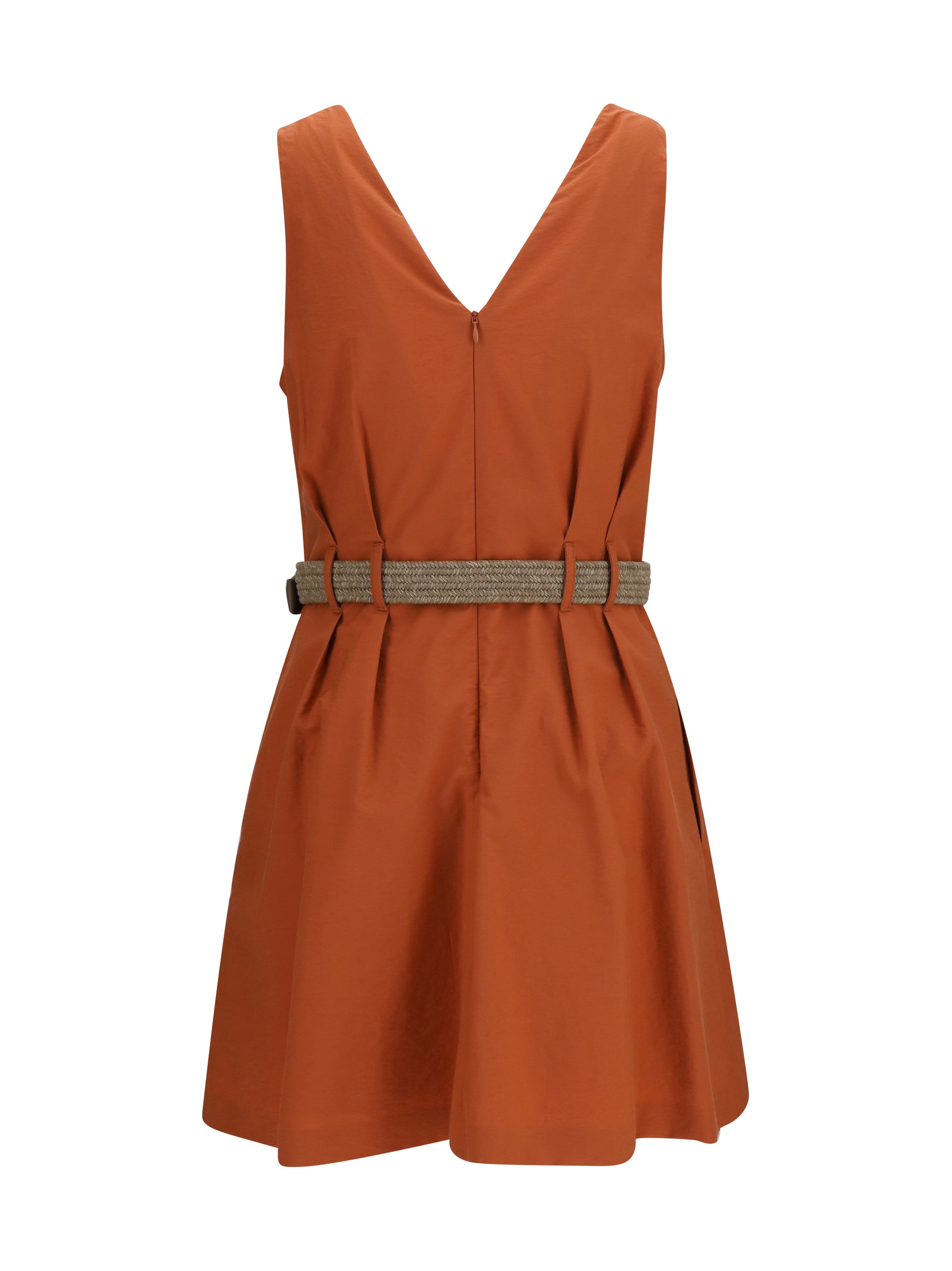 pleated dress with rope belt