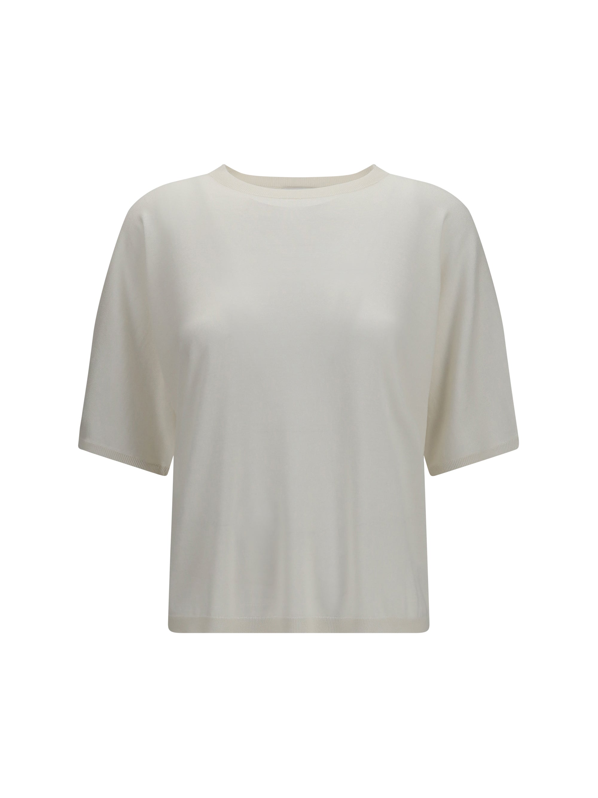 short-sleeve cashmere and silk sweater