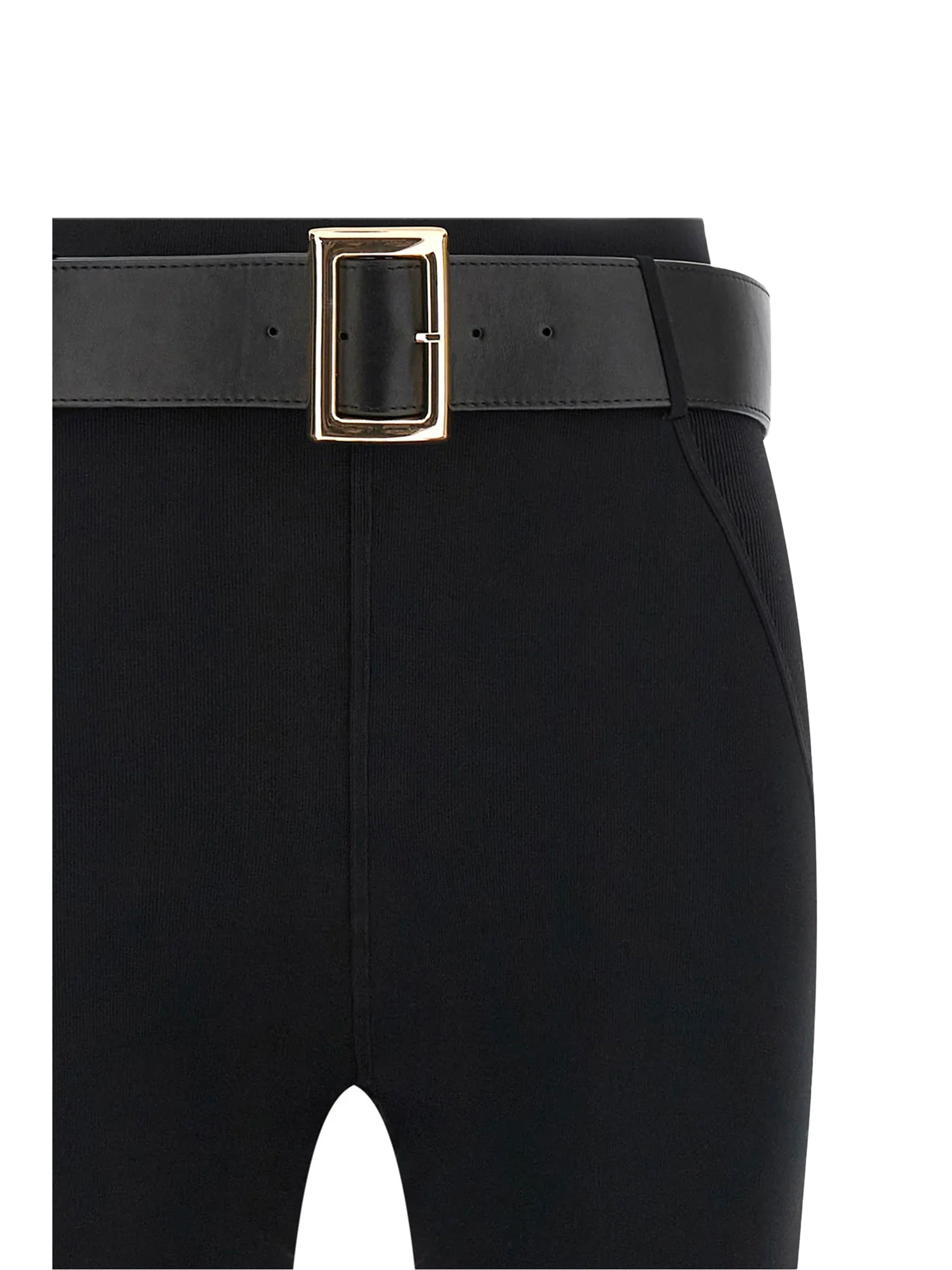 stretch jersey leggings with belt