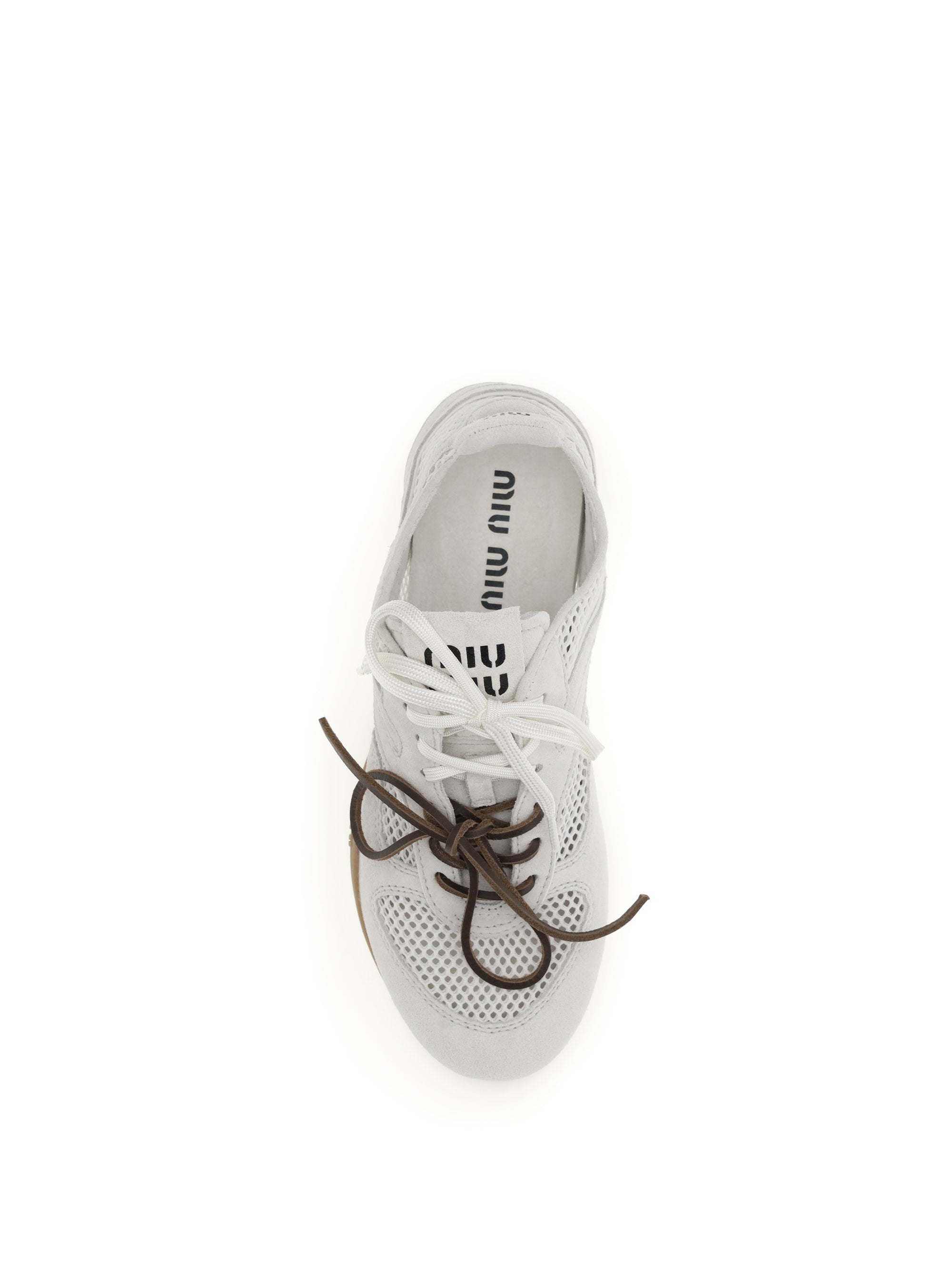 MIU MIU 37.5 mesh and suede sneakers 