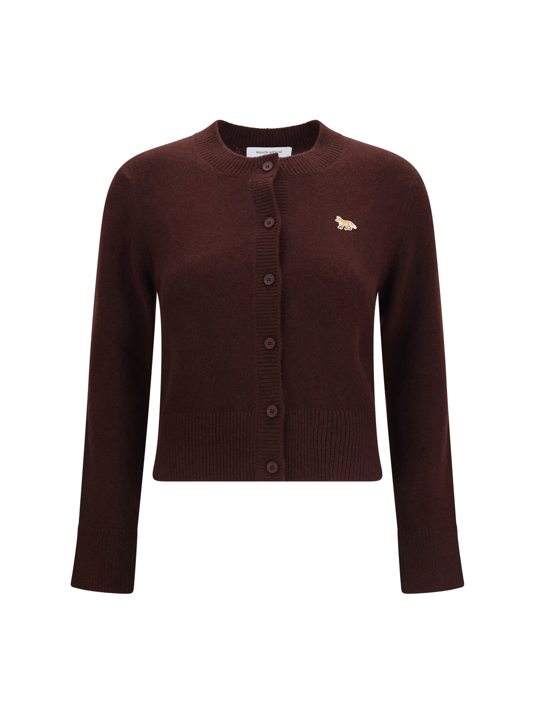 MAISON KITSUNÉ L baby fox fitted lambswool cardigan