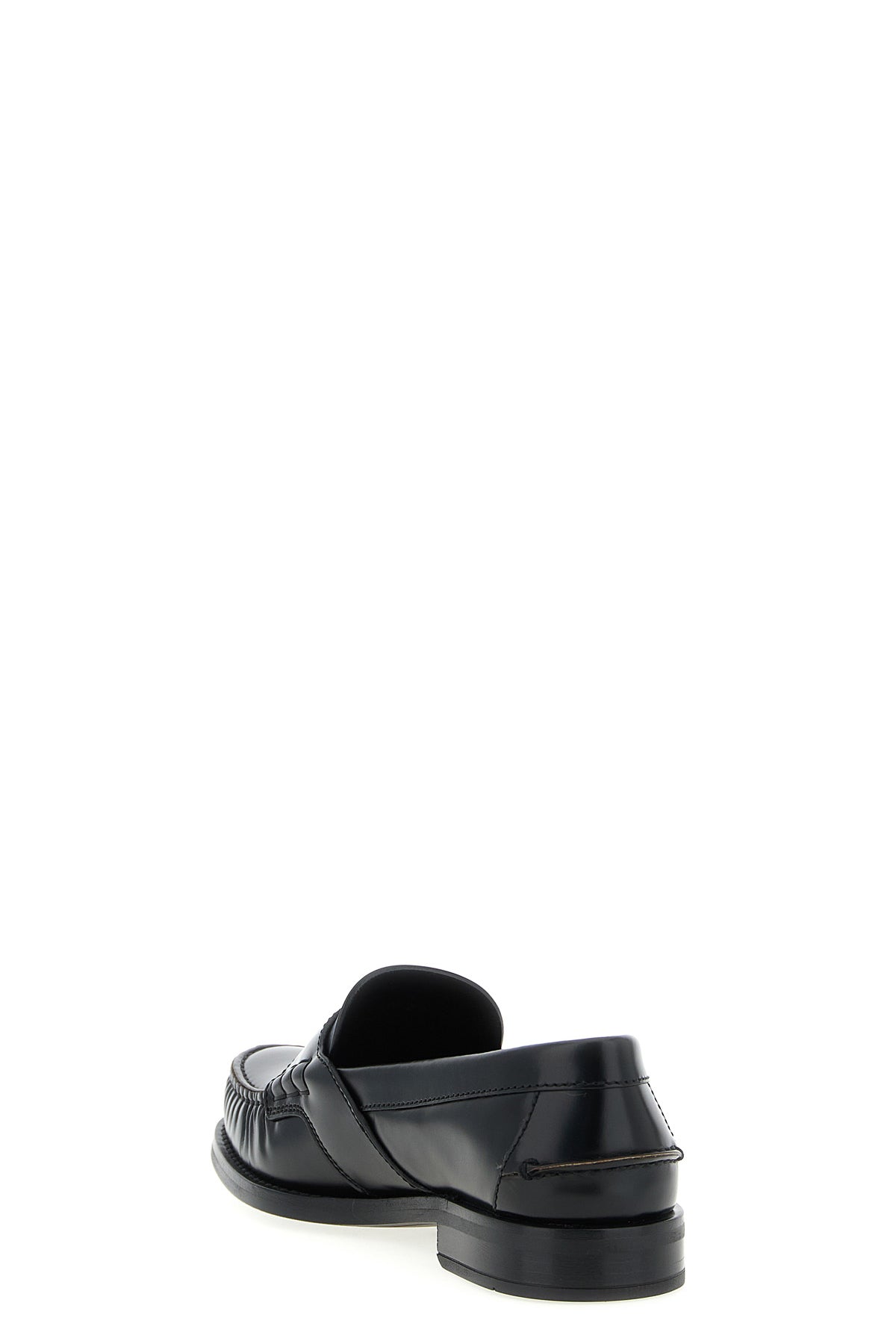 brushed calf leather loafers