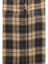 barbellino check pattern shirt with all-over micro rhinestones