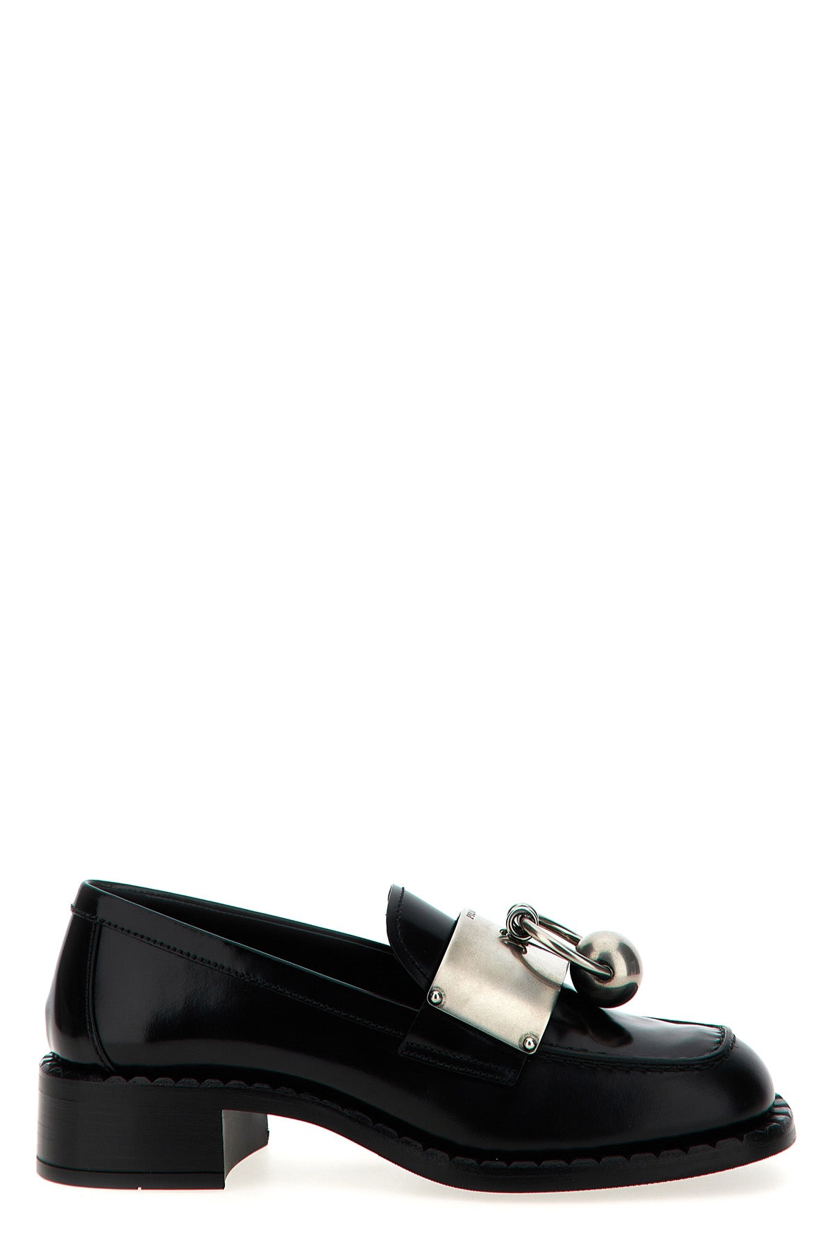 smoked brushed leather loafers