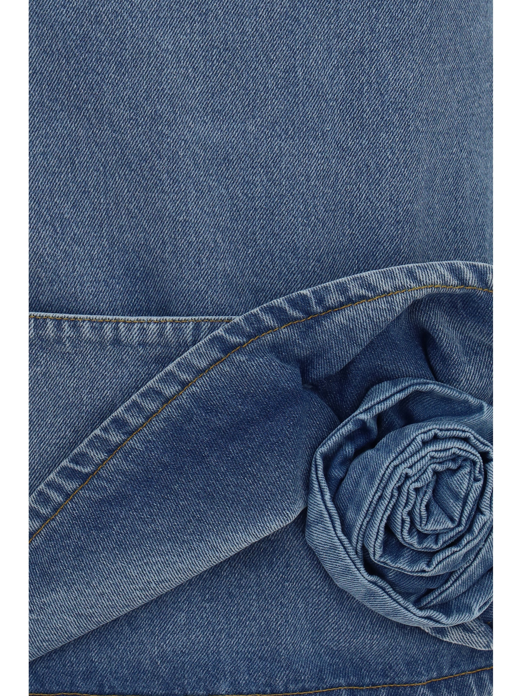 halterneck denim mini dress