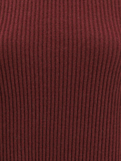 BRUNELLO CUCINELLI L english rib knit dress in virgin wool cashmere and silk 