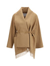camel cardigan coat
