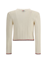 THOM BROWNE 38 ladder full needle rib stitch v neck car