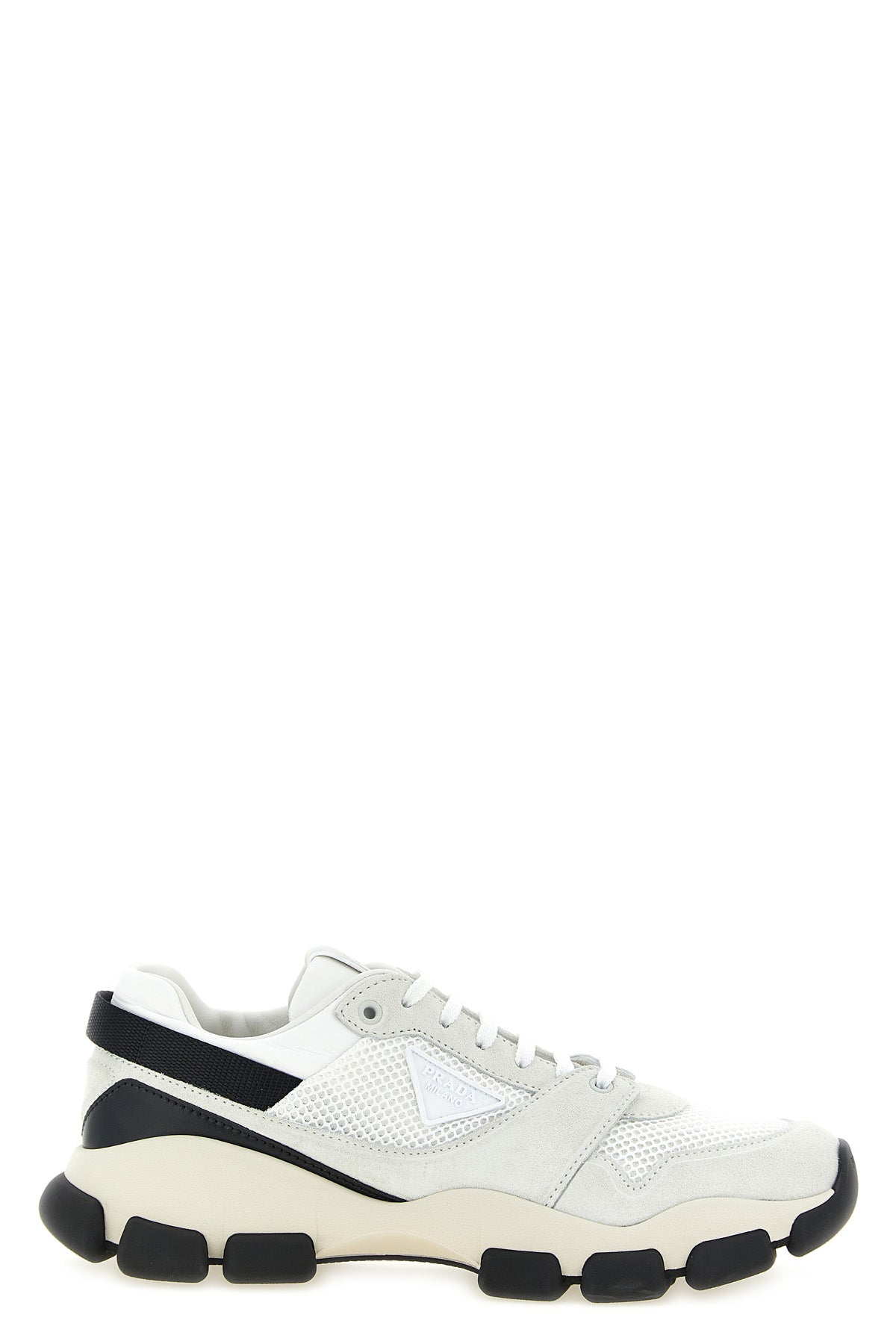 tone-on-tone technical mesh and suede sneakers