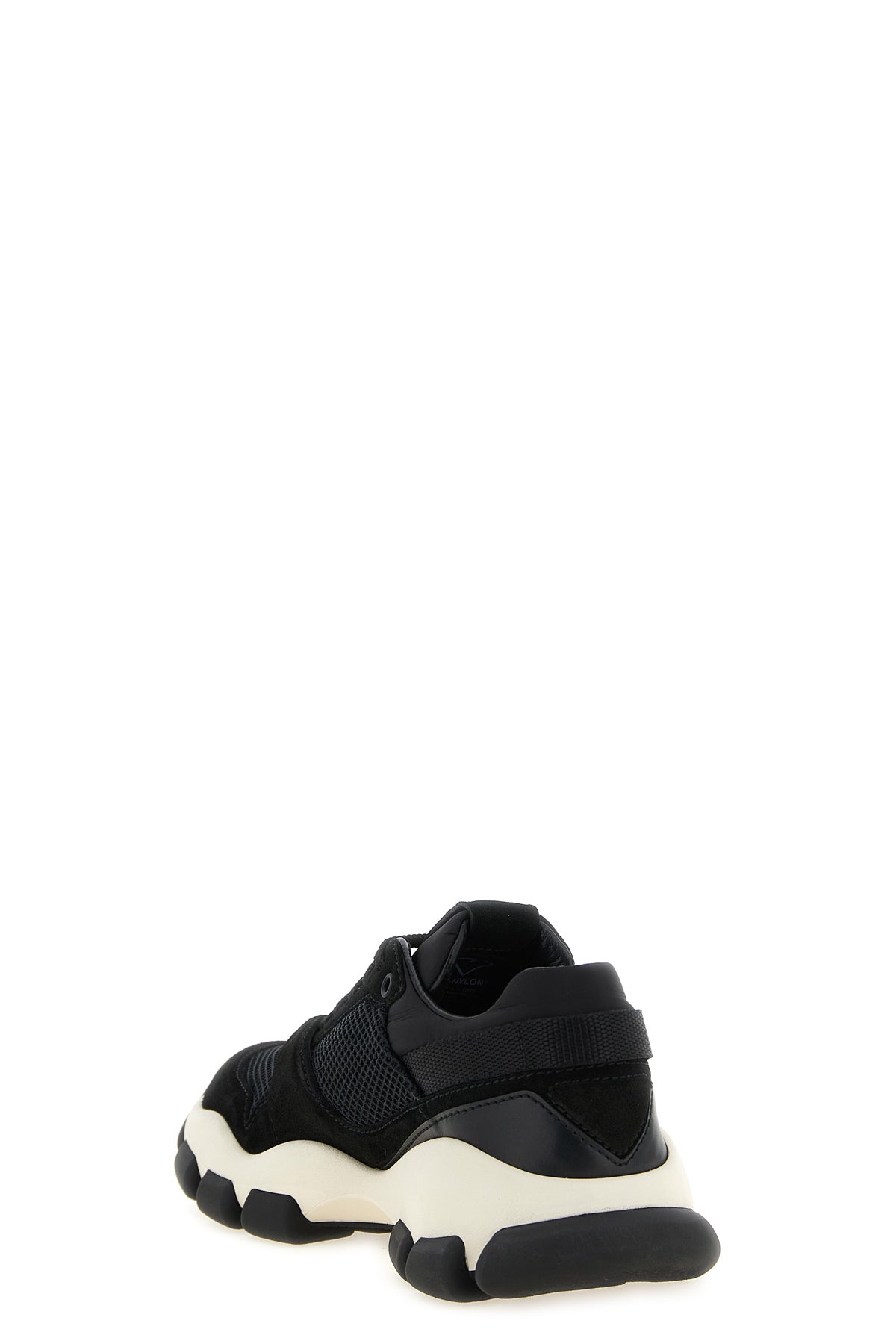 tone-on-tone technical mesh and suede sneakers