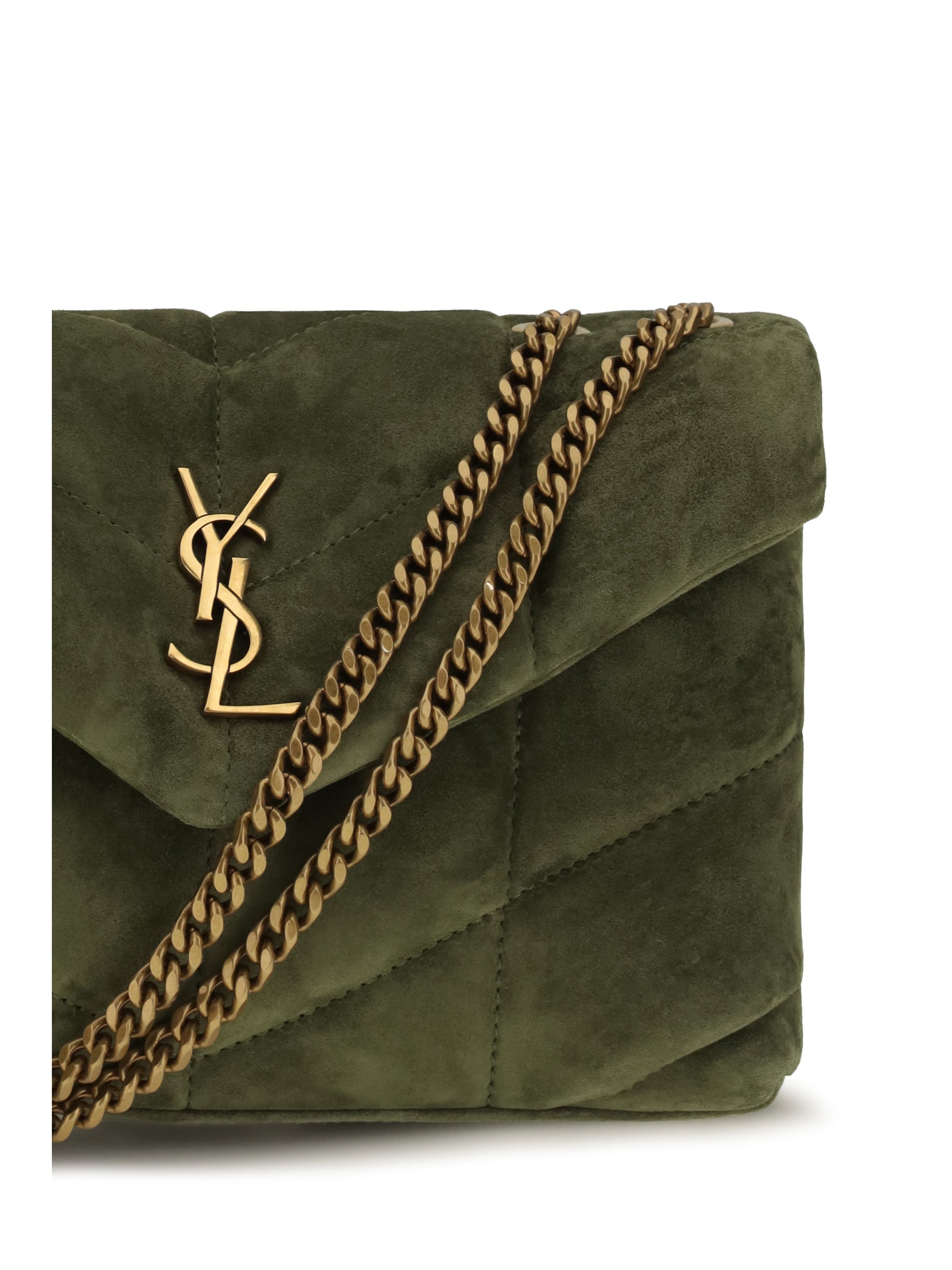loulou puffer toy suede shoulder bag