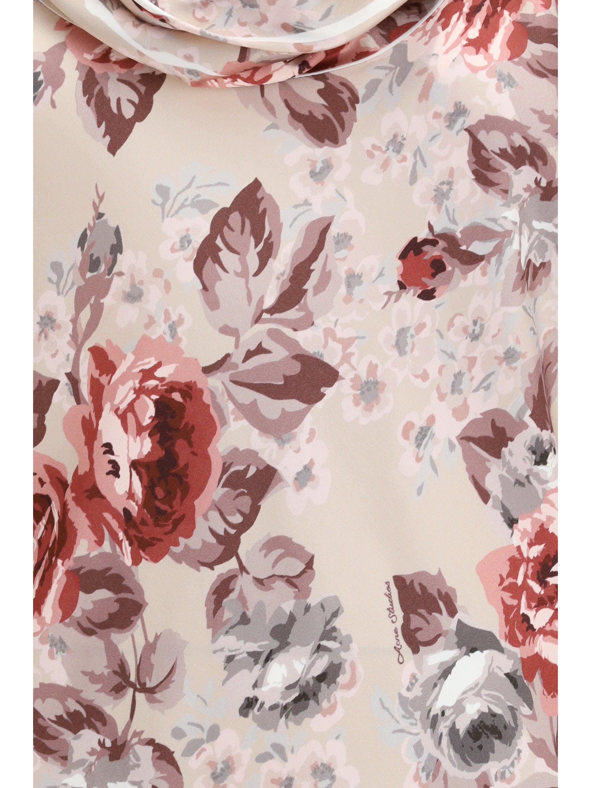 draped floral-print dress