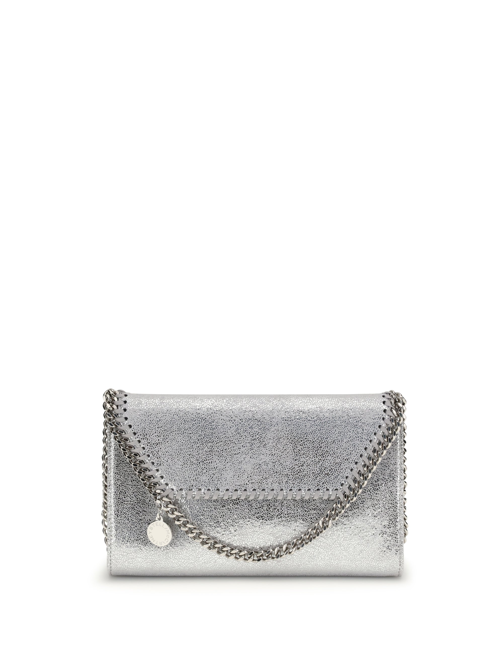 falabella metallic finish shoulder bag