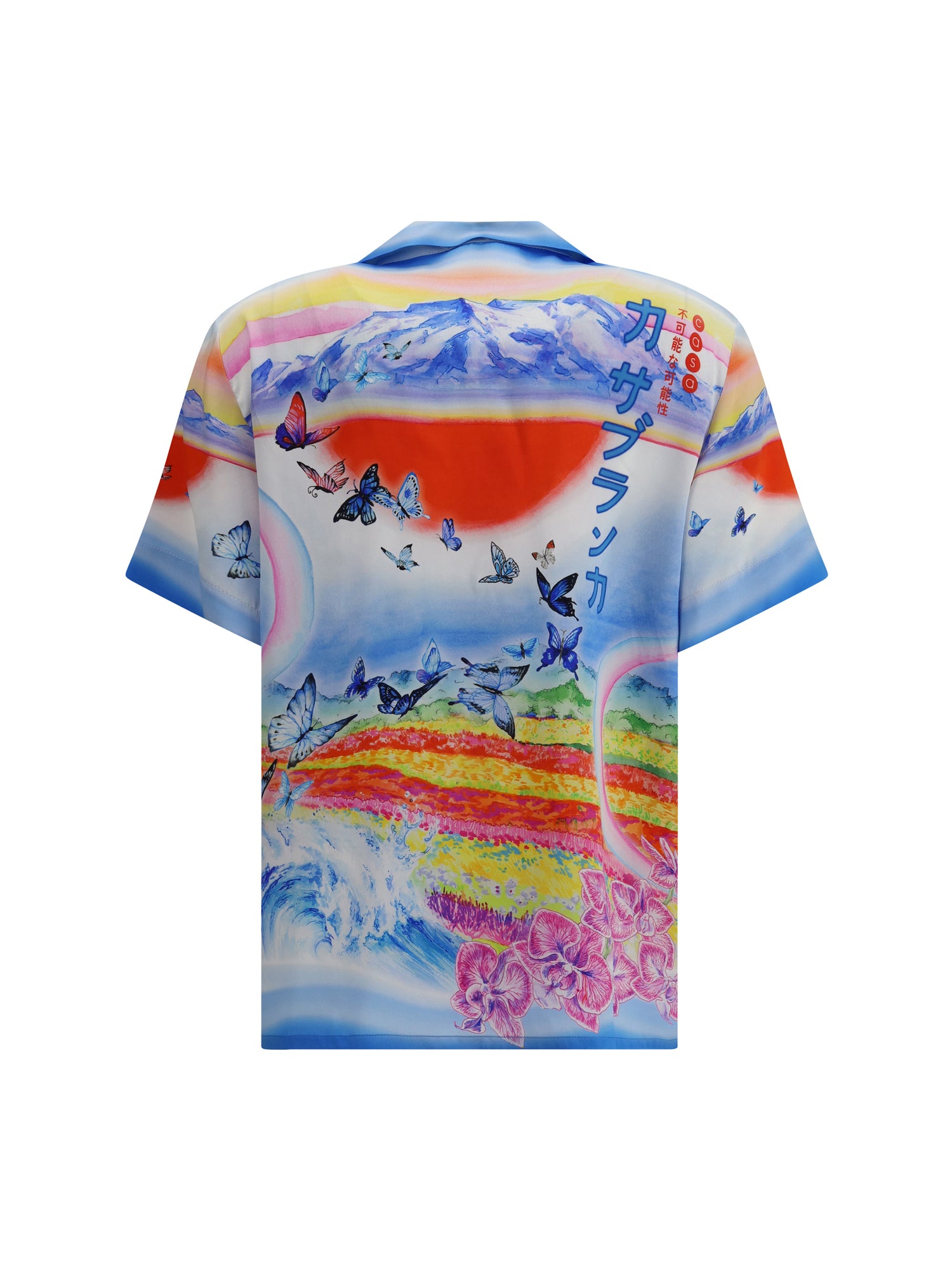CASABLANCA L teacher butterfly landscape short sleeves shirt