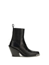 leather cowboy ankle boots