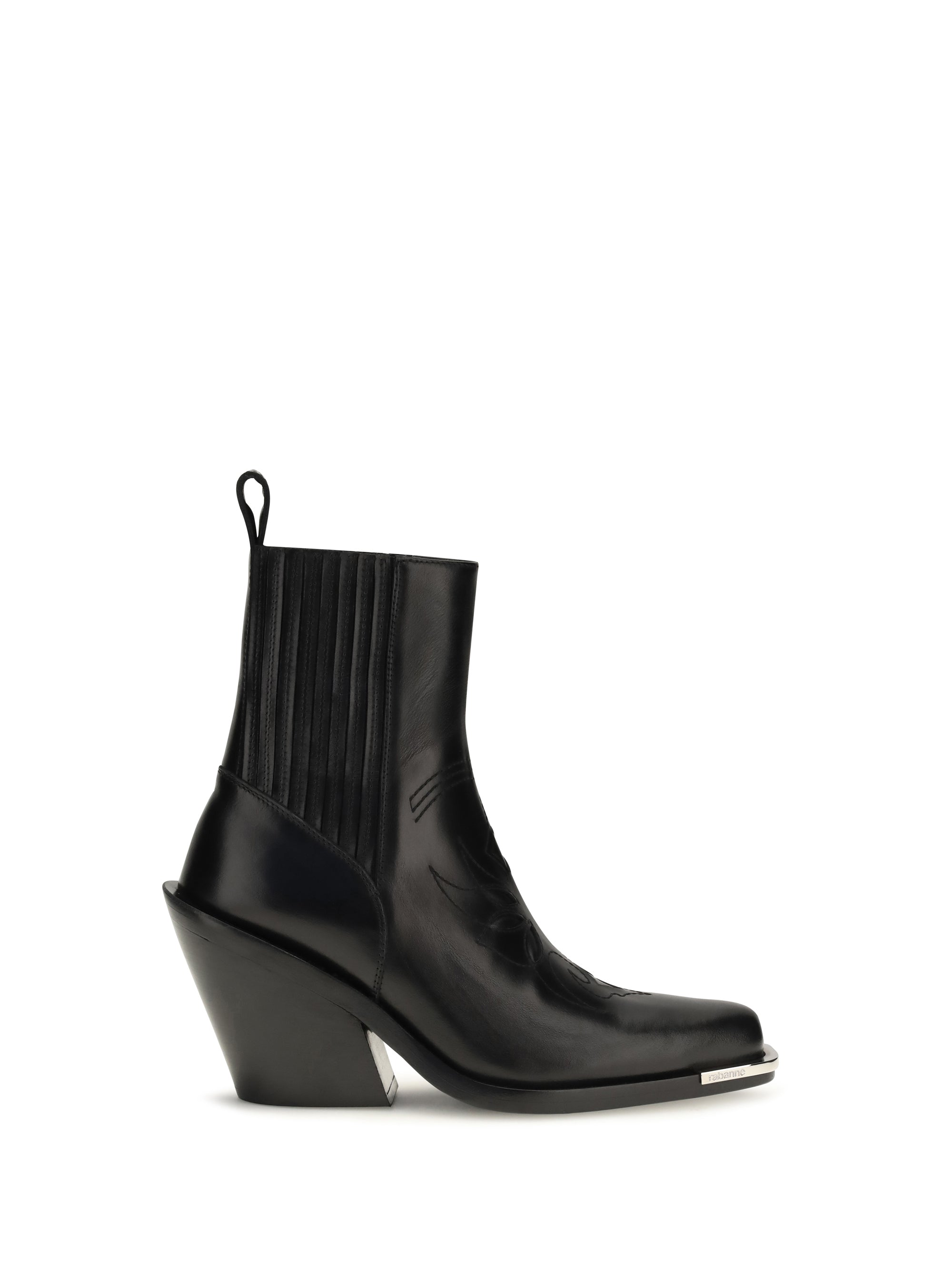 leather cowboy ankle boots
