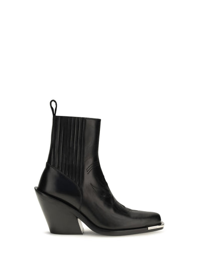 leather cowboy ankle boots