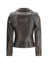 SWORD 6.6.44 42 cropped leather biker jacket
